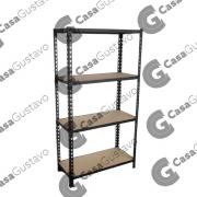 SISTEMA MODULAR MEGA RACK 4 ESTANTES NEGRO