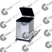 PORTA RESIDUOS SIMPLE CUADRADO AC.INOX 12LT 340011
